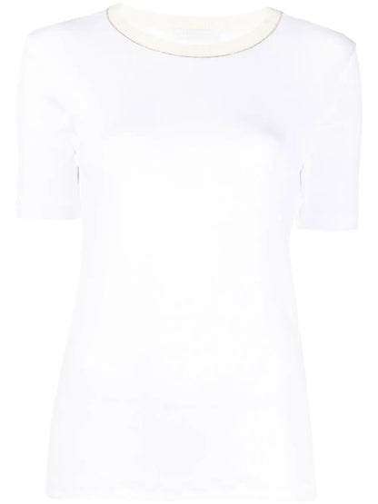 Glitter-Trim Knitted Top