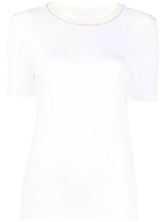 Glitter-Trim Knitted Top