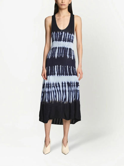 Tie-Dye Print Midi Dress
