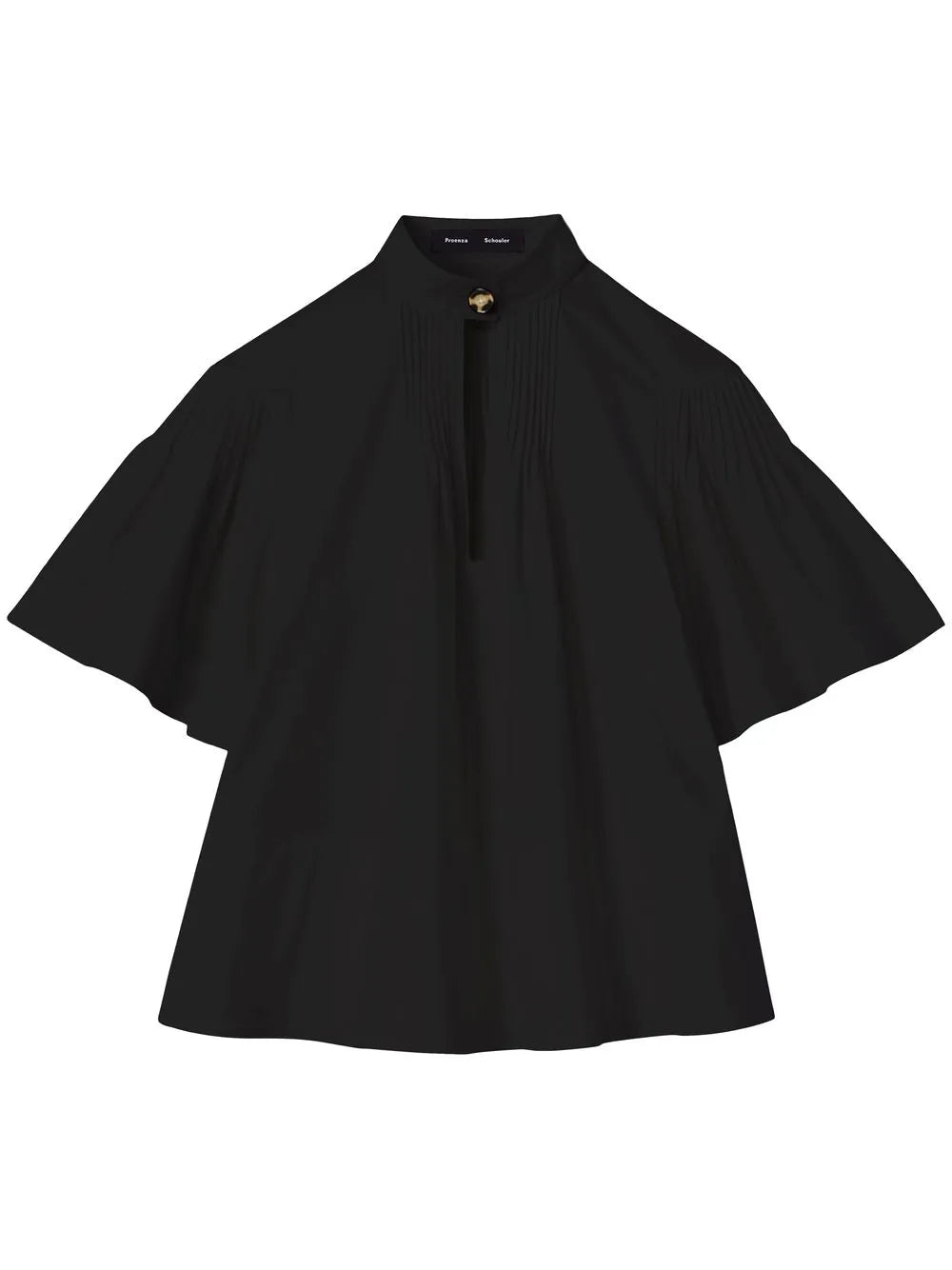 Pintuck-Detail Short-Sleeved Blouse