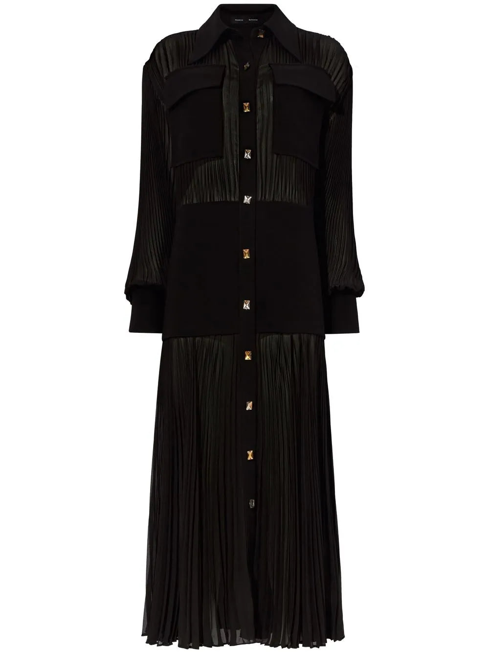 Plissé-Effect Shirt Dress