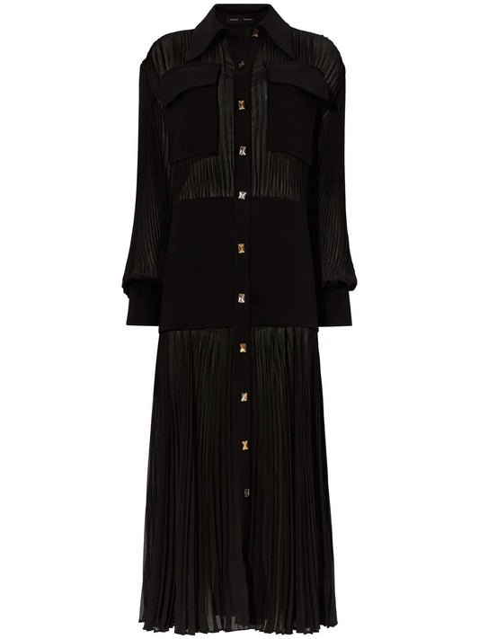 Plissé-Effect Shirt Dress