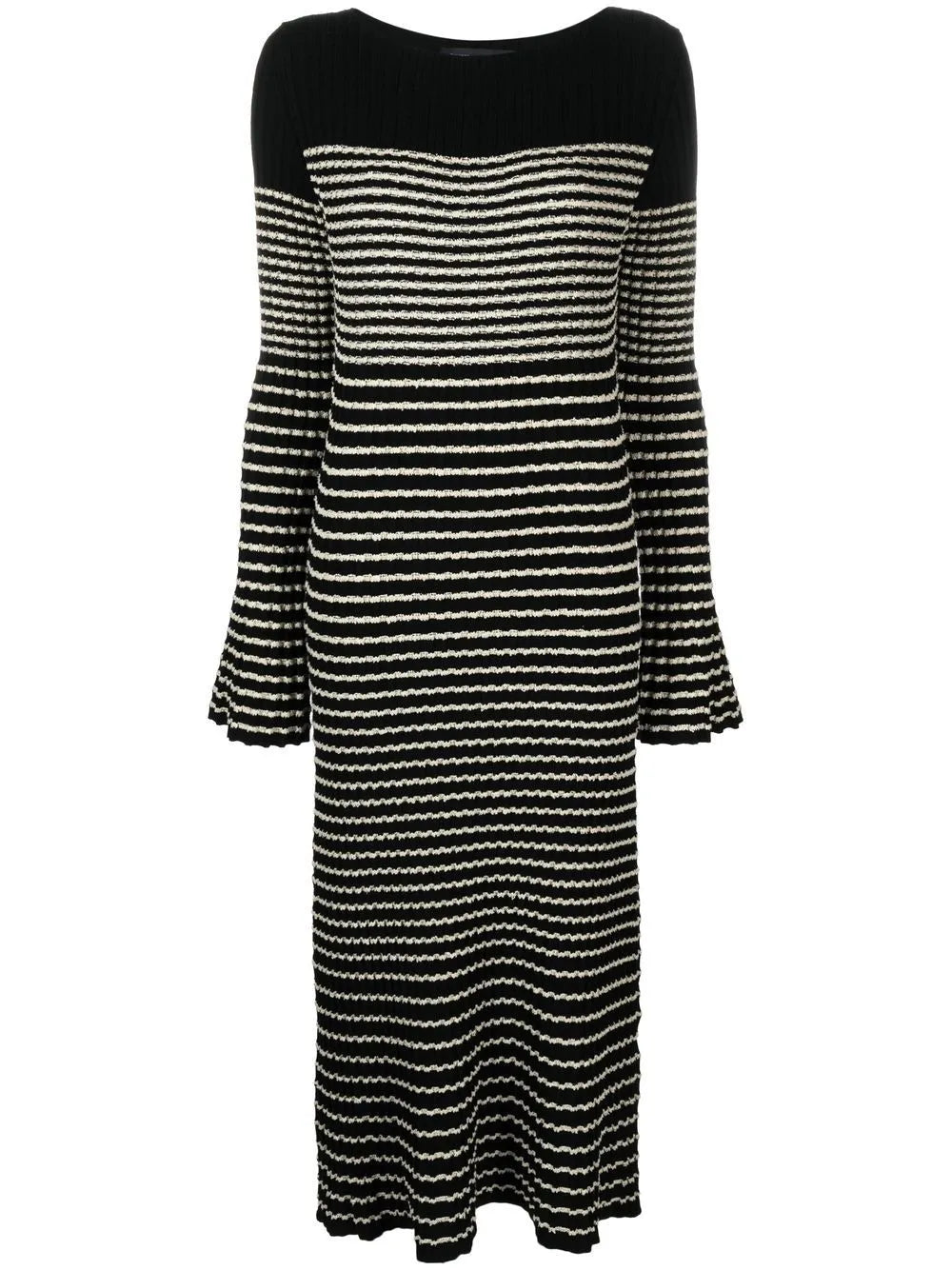 Striped Bouclé Knit Dress