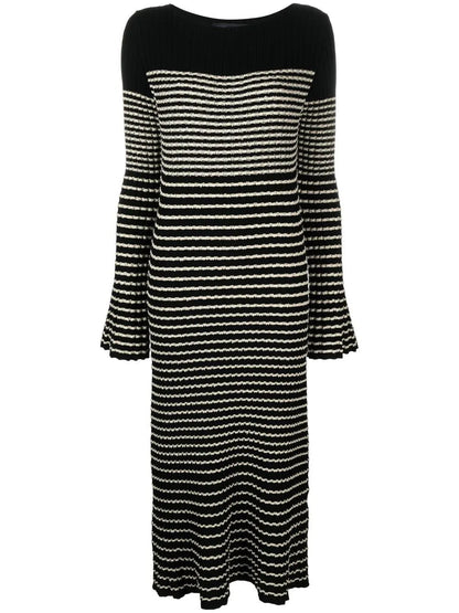 Striped Bouclé Knit Dress
