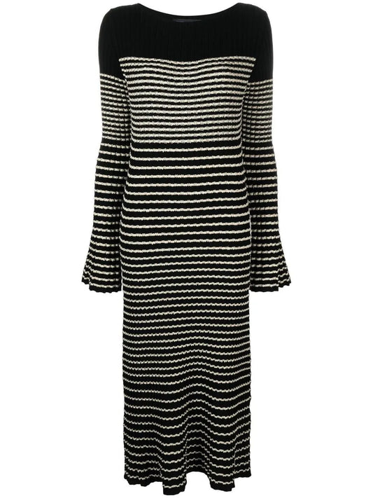 Striped Bouclé Knit Dress