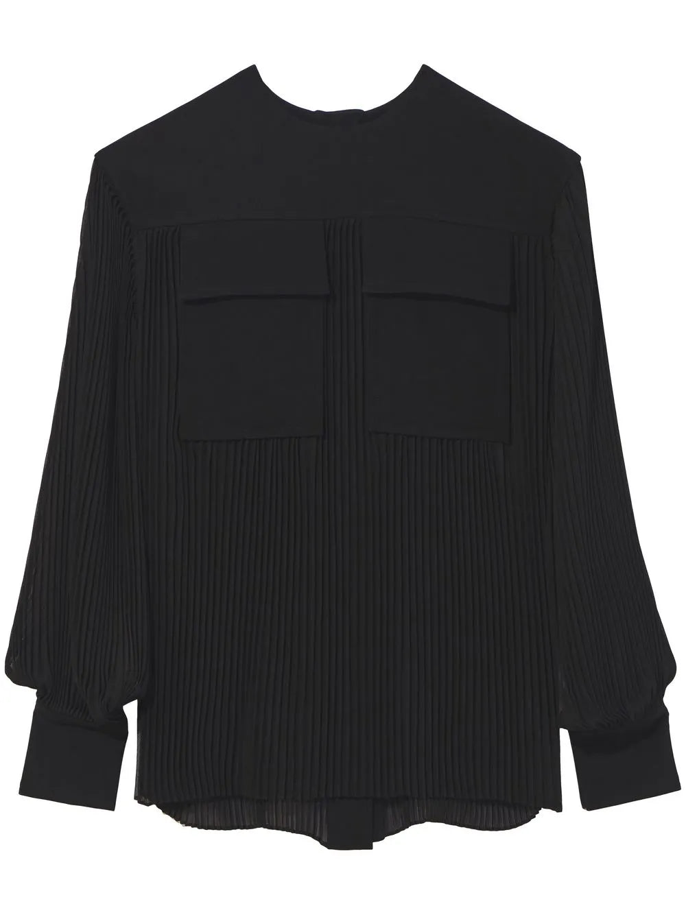 Pleated Long-Sleeved Blouse