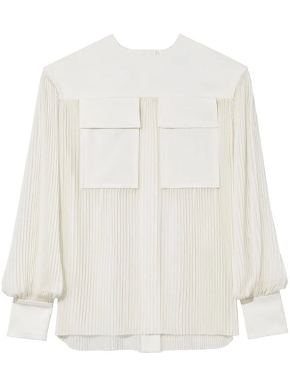 Sheer Pleated Blouse