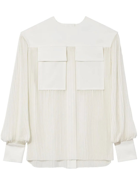Sheer Pleated Blouse