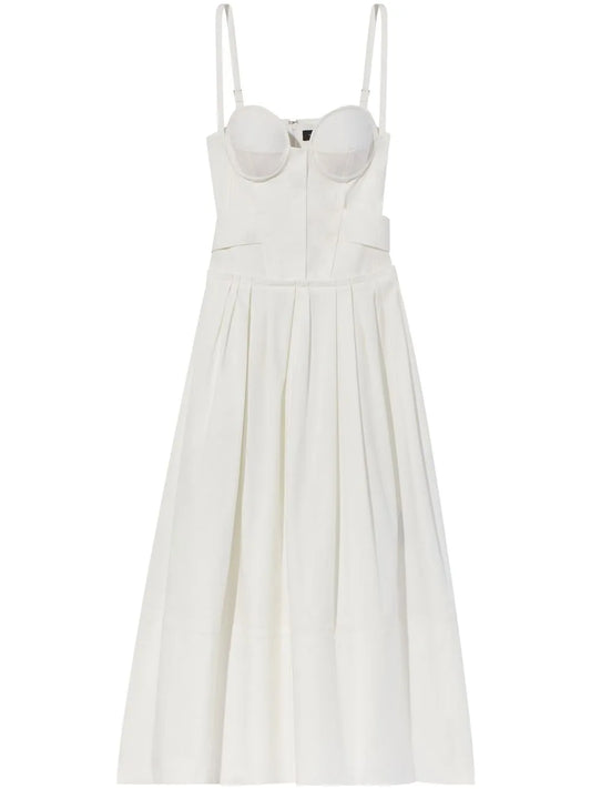 Pleated Bustier Midi Dress