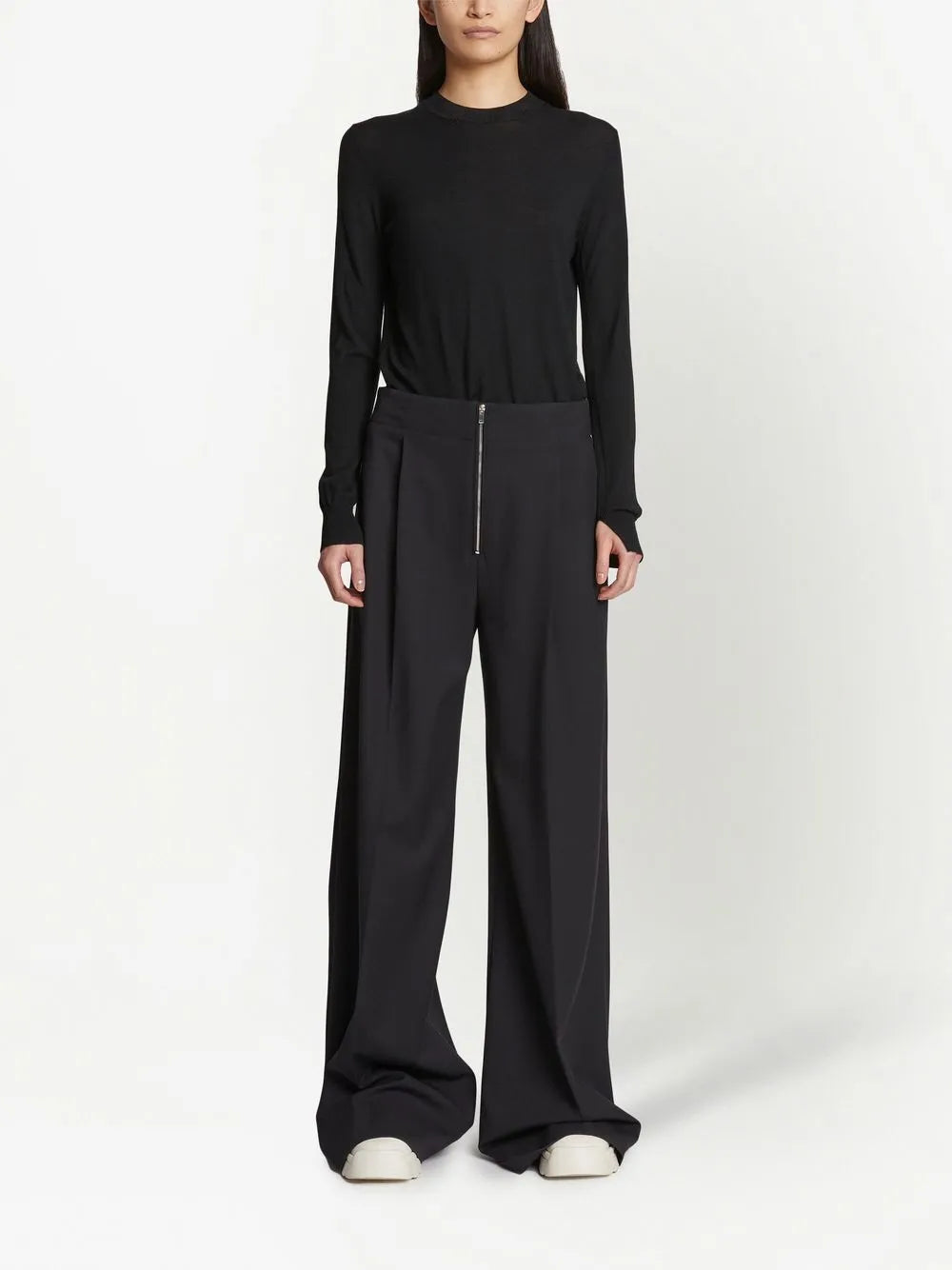 Pleat-Detail Palazzo Pants