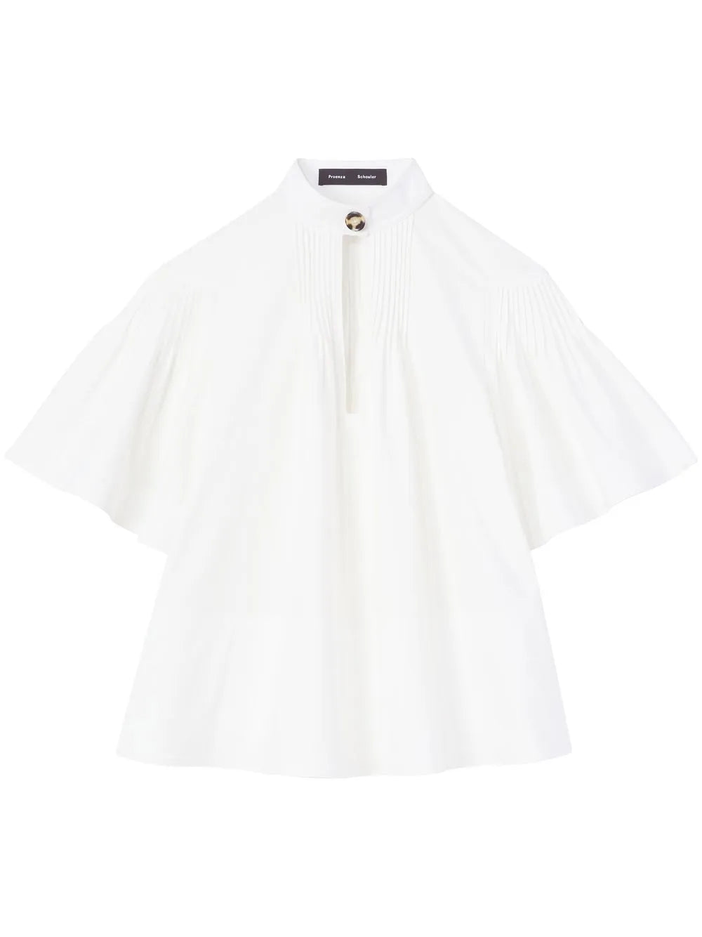 Pintuck-Detail Flared Blouse