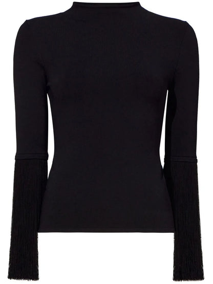 Fringe-Detail Knitted Top