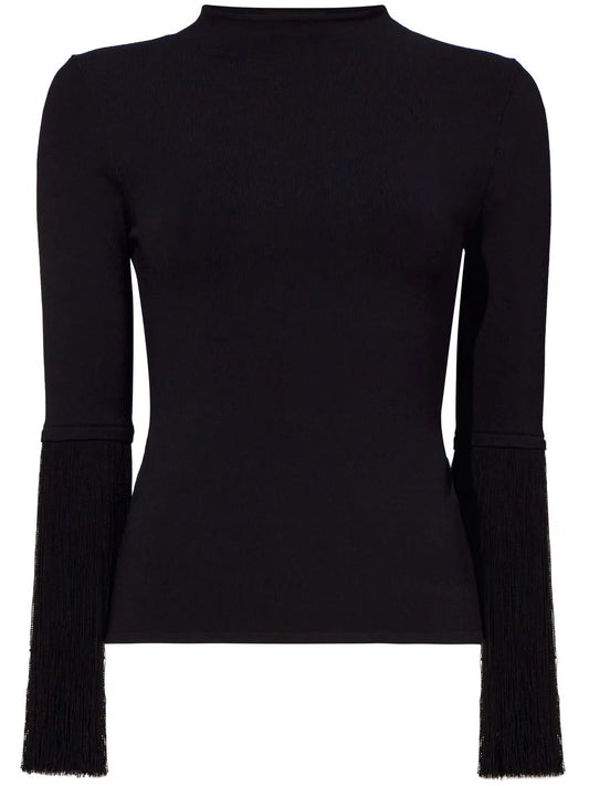 Fringe-Detail Knitted Top