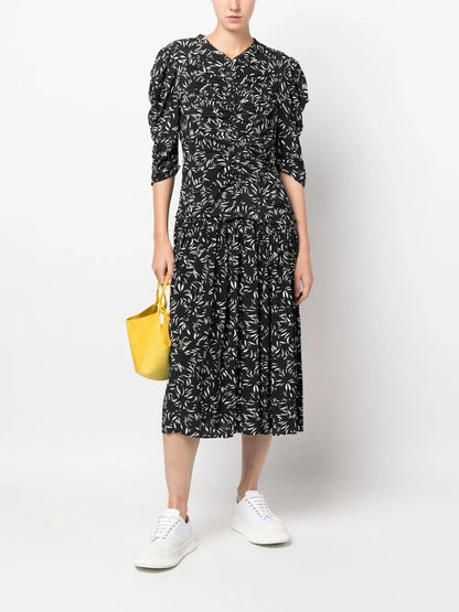 Printed Crepe De Chine Dress