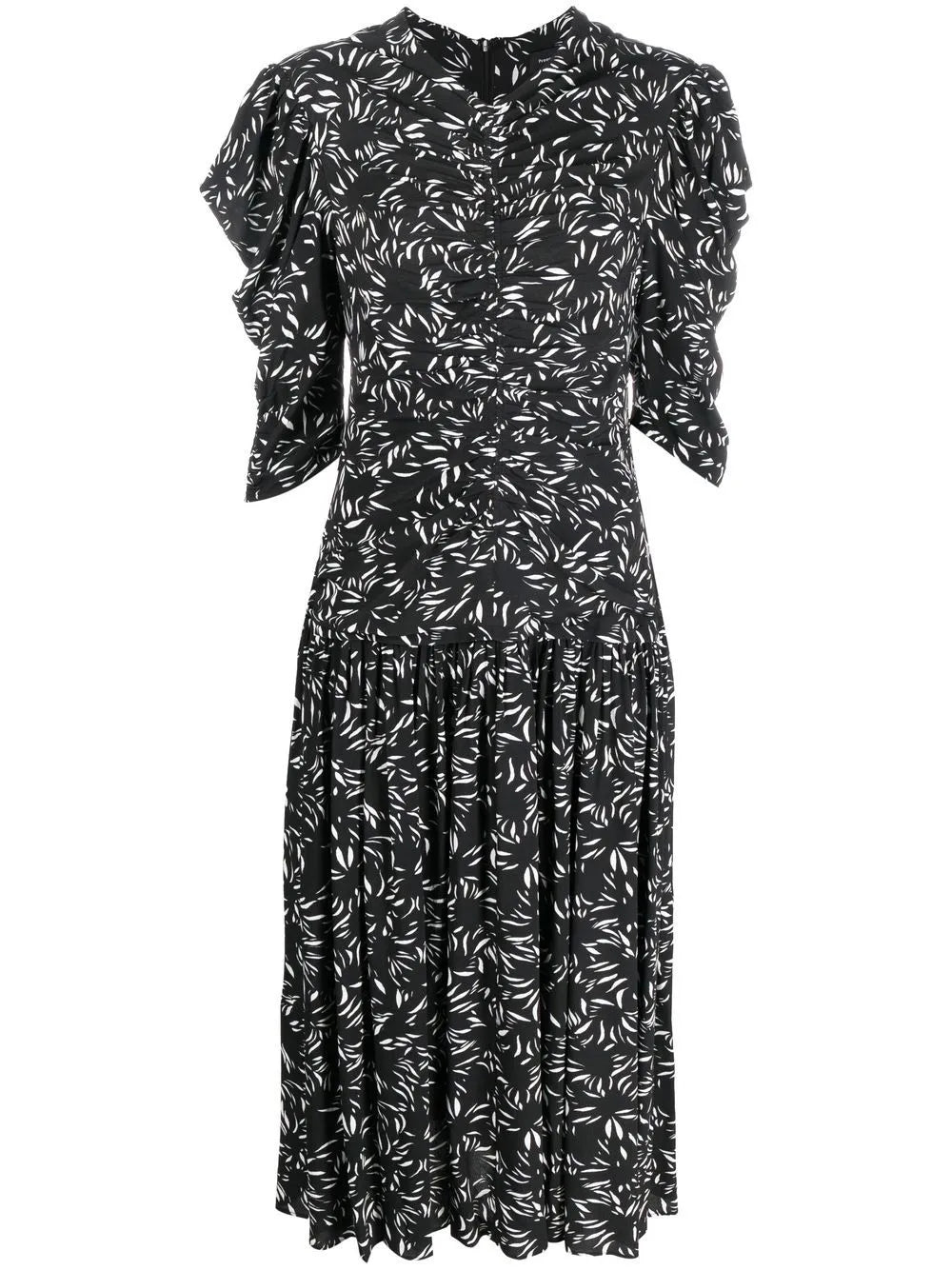 Printed Crepe De Chine Dress