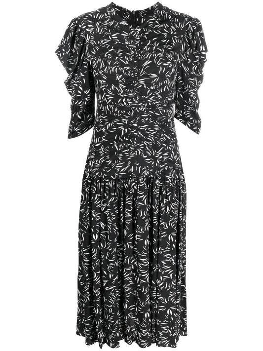 Printed Crepe De Chine Dress