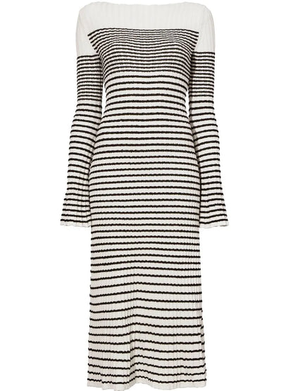 Striped Bouclé Knit Dress