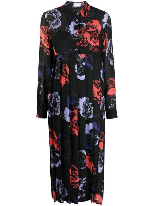 Floral-Print Midi Dress