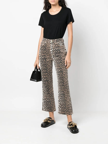 Betzy Leopard Cropped Jeans