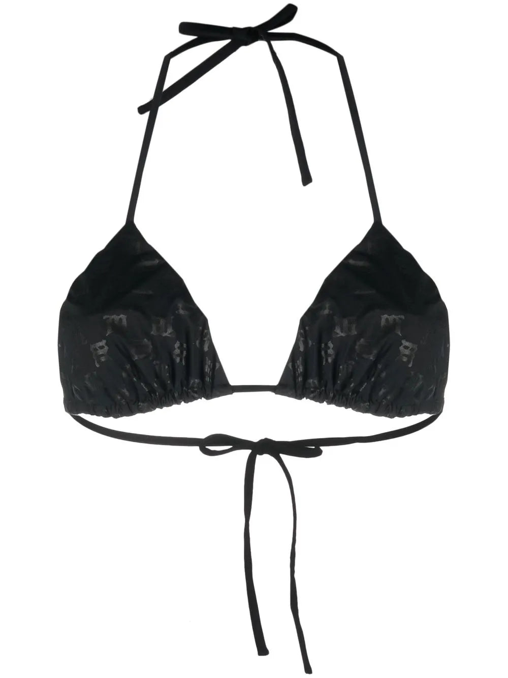 Monogram-Print Halterneck Bikini Top