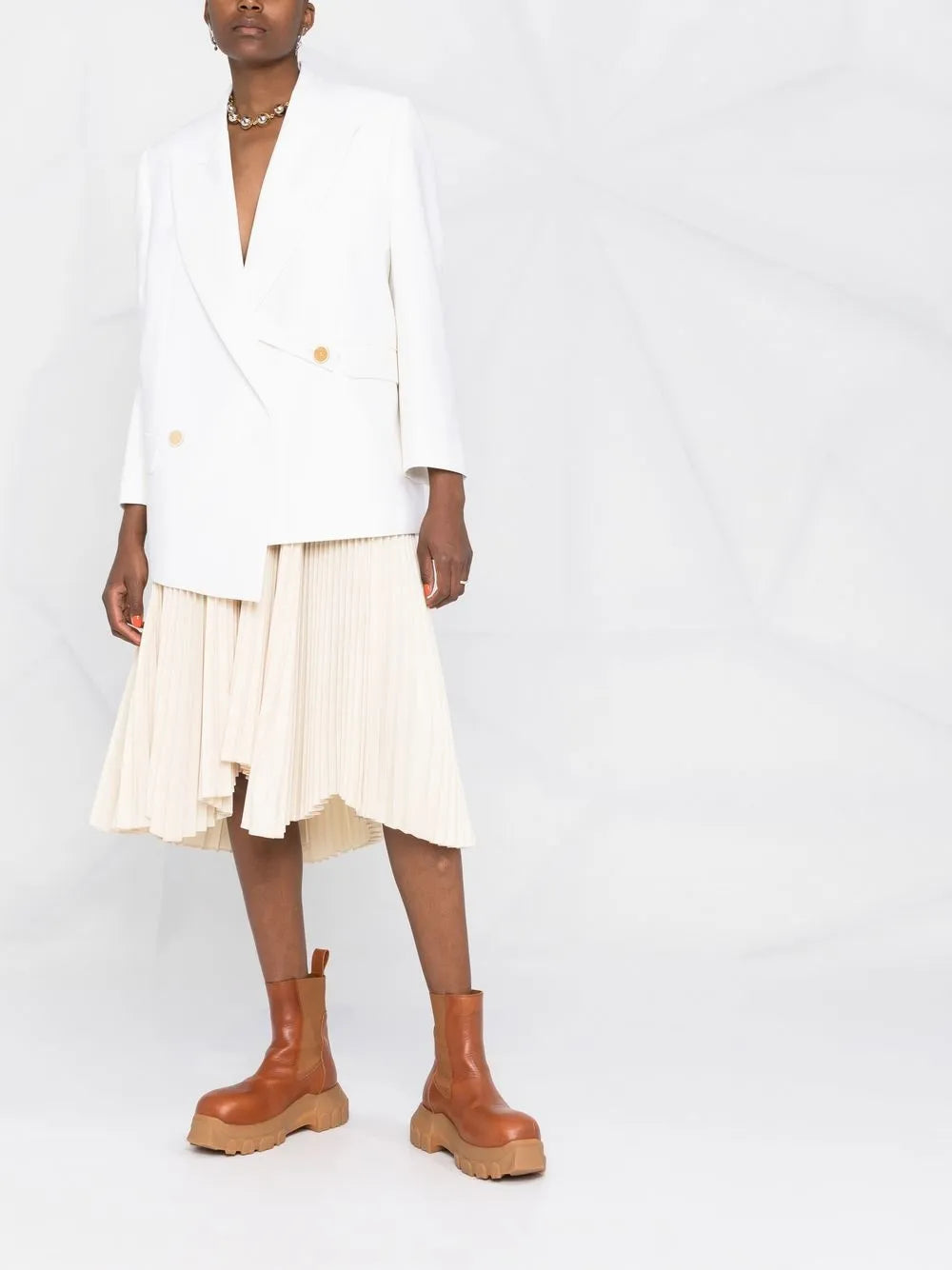 Asymmetric Double-Breasted Blazer