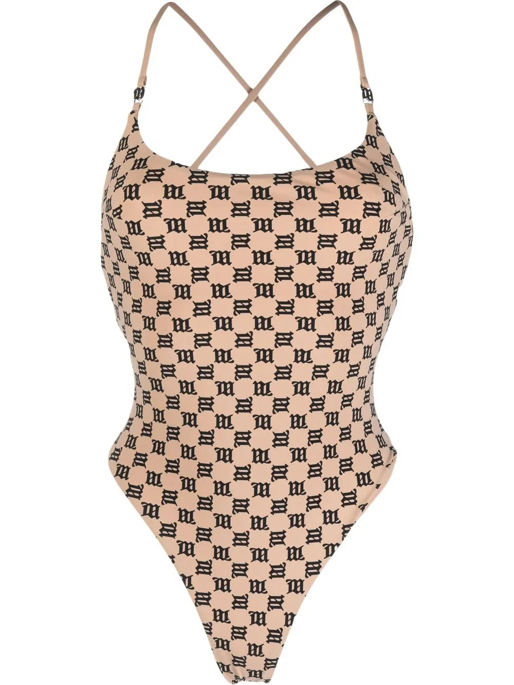 Criss-Cross Monogram-Print Swimsuit