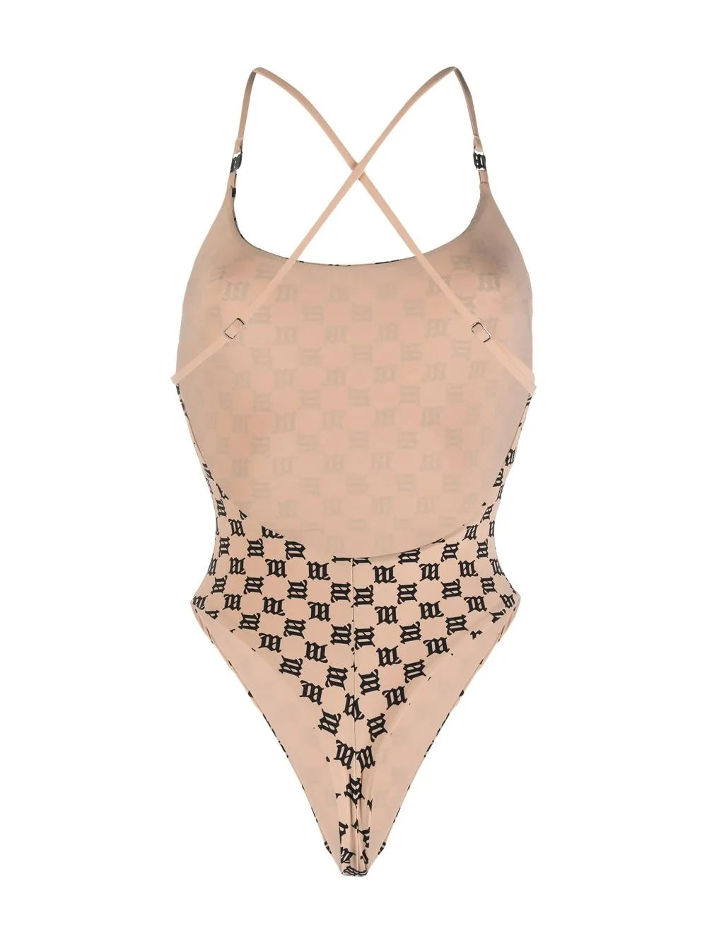 Criss-Cross Monogram-Print Swimsuit