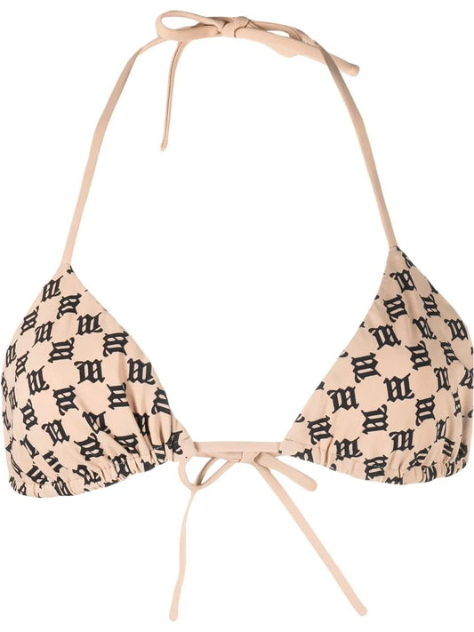 Monogram-Pattern Bikini Top