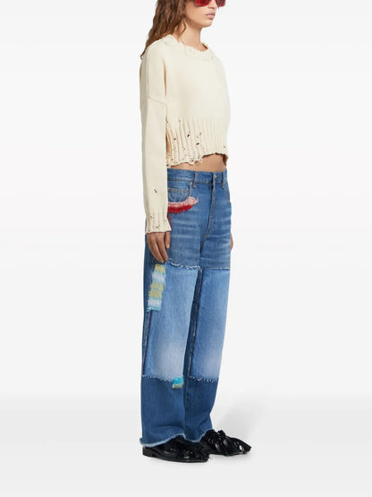Distressed Cropped Jumper