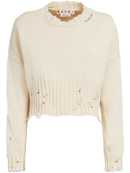 Distressed Cropped Jumper
