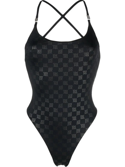 Monogram-Pattern One-Piece Swimsuit
