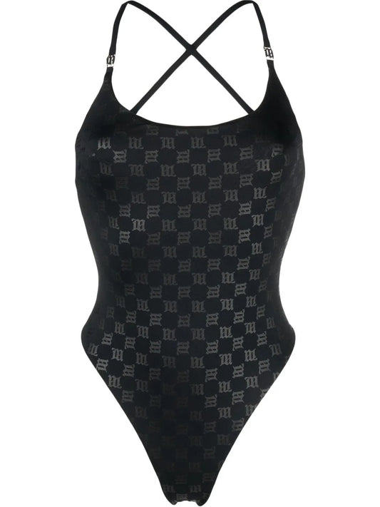 Monogram-Pattern One-Piece Swimsuit