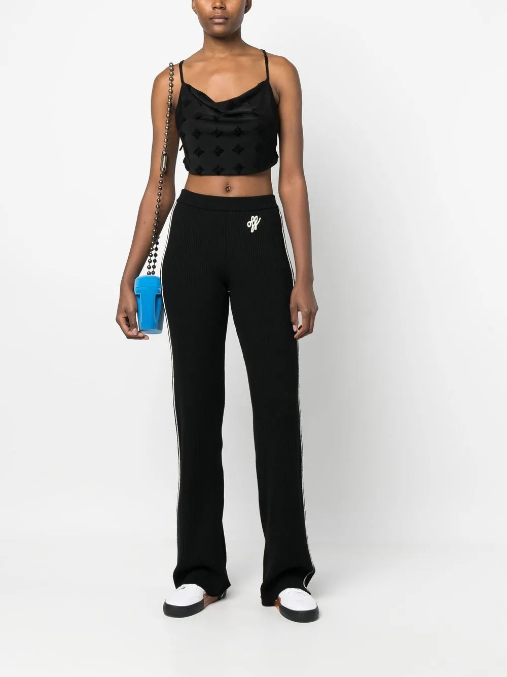 Embroidered-Logo Knit Trousers