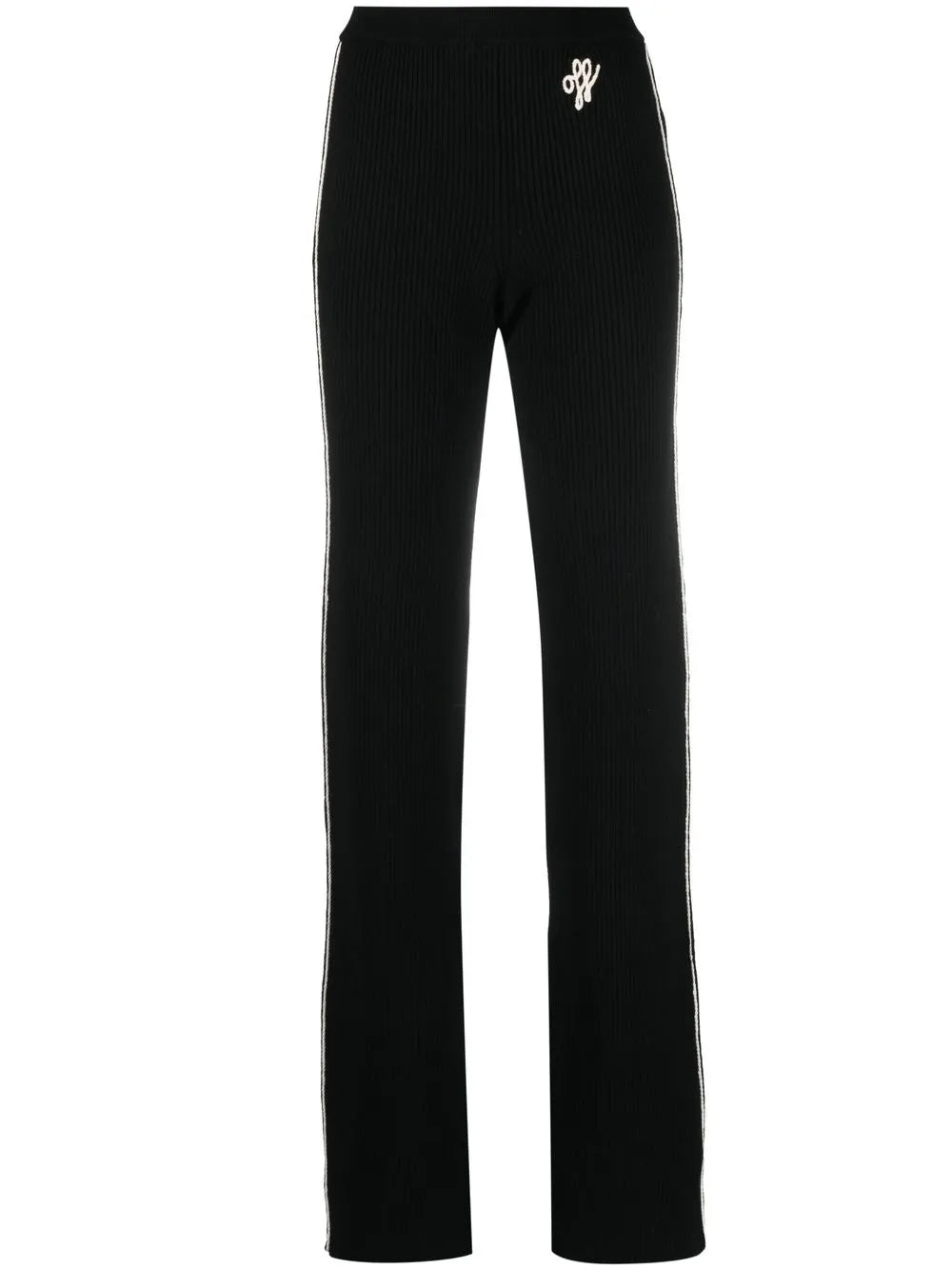 Embroidered-Logo Knit Trousers