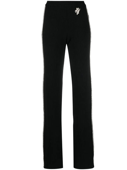 Embroidered-Logo Knit Trousers