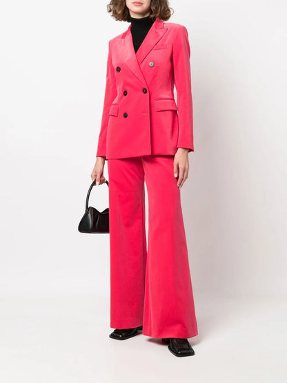 Pressed-Crease Two-Pocket Palazzo Pants