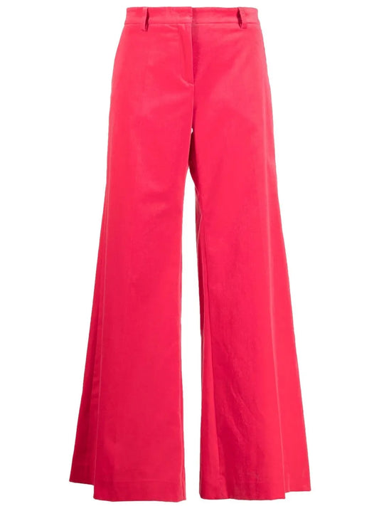 Pressed-Crease Two-Pocket Palazzo Pants