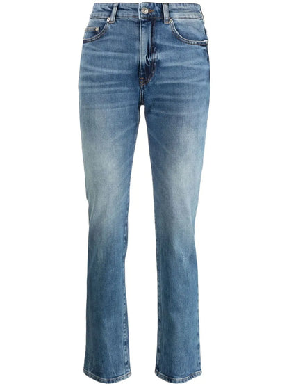 Logo-Patch Straight-Leg Jeans