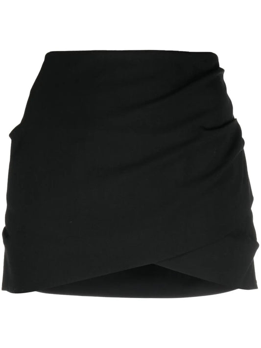 Logo-Patch Draped Mini Skirt