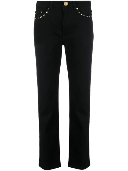 Studded Straight-Leg Jeans