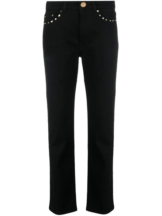 Studded Straight-Leg Jeans