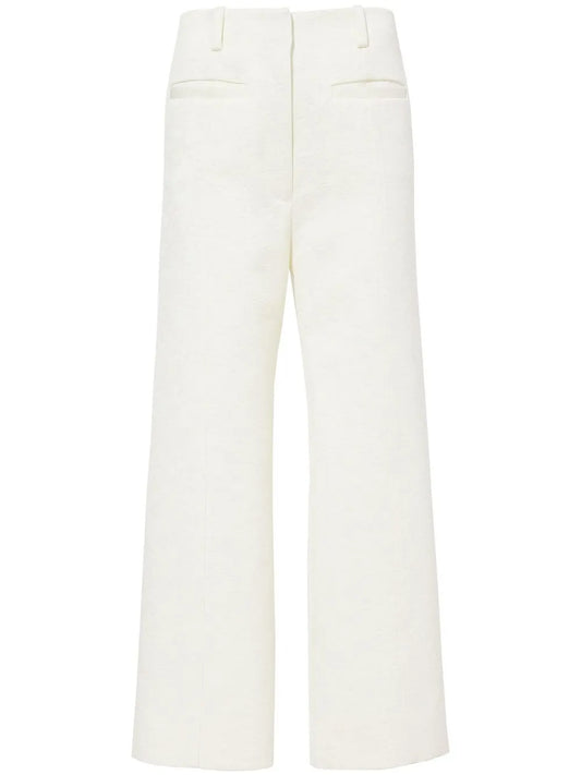 Cotton Wool Jacquard Trousers