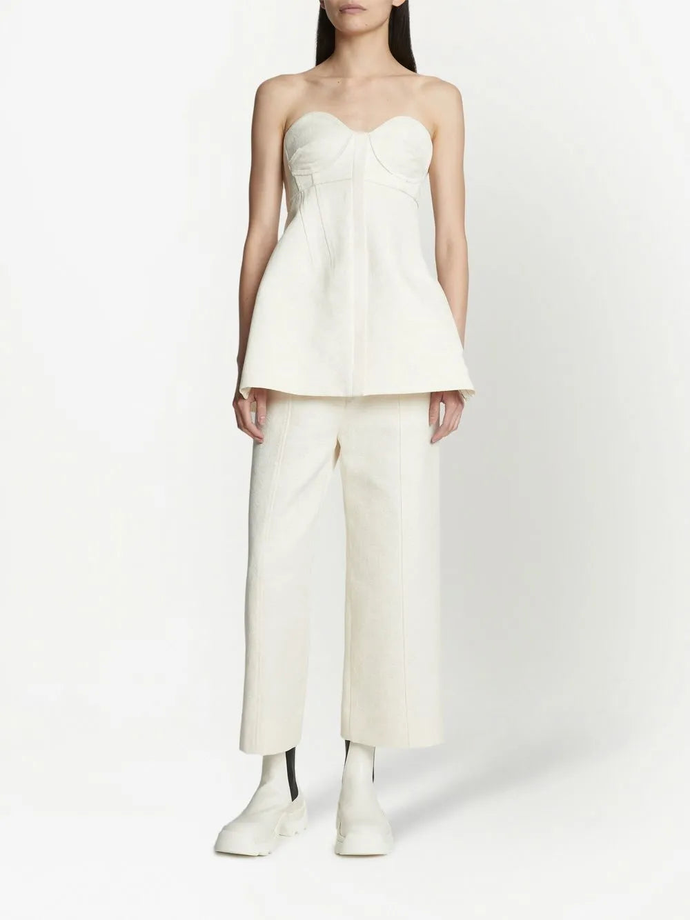 Cotton Wool Jacquard Trousers