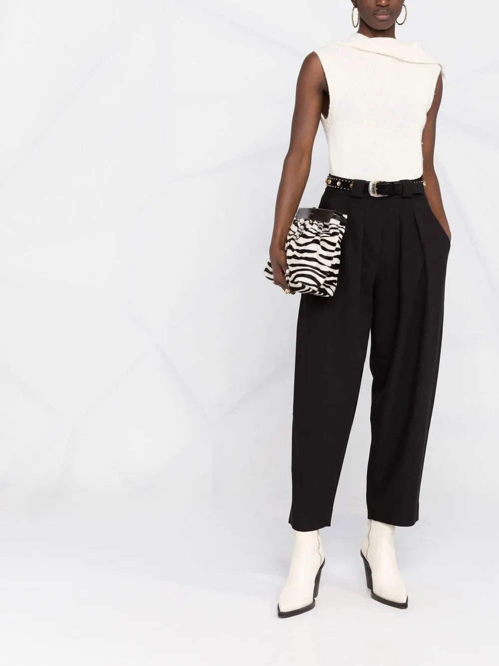 Pleated High-Waisted Trousers
