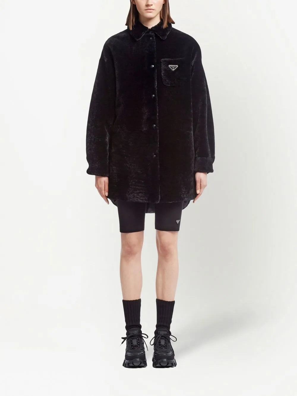 Triangle-Logo Reversible Coat