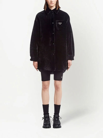 Triangle-Logo Reversible Coat