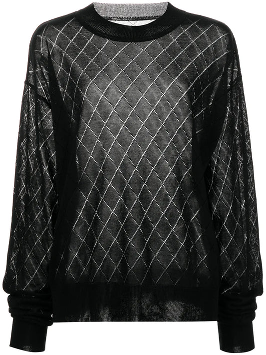 Avalon Open Argyle Sweater