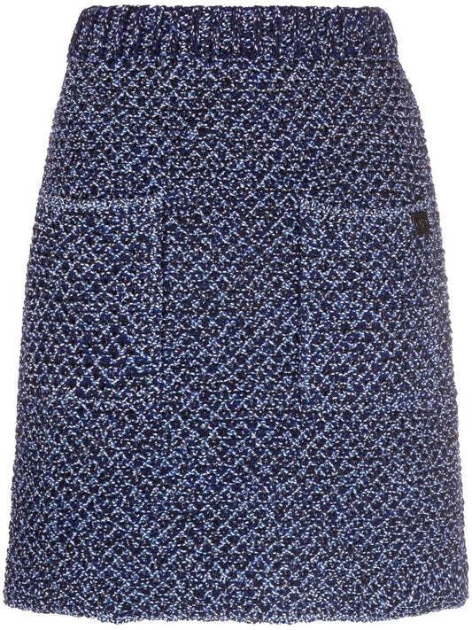 High-Waisted Tweed Miniskirt