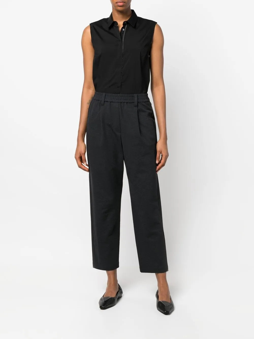 Mid-Rise Straight Leg Trousers