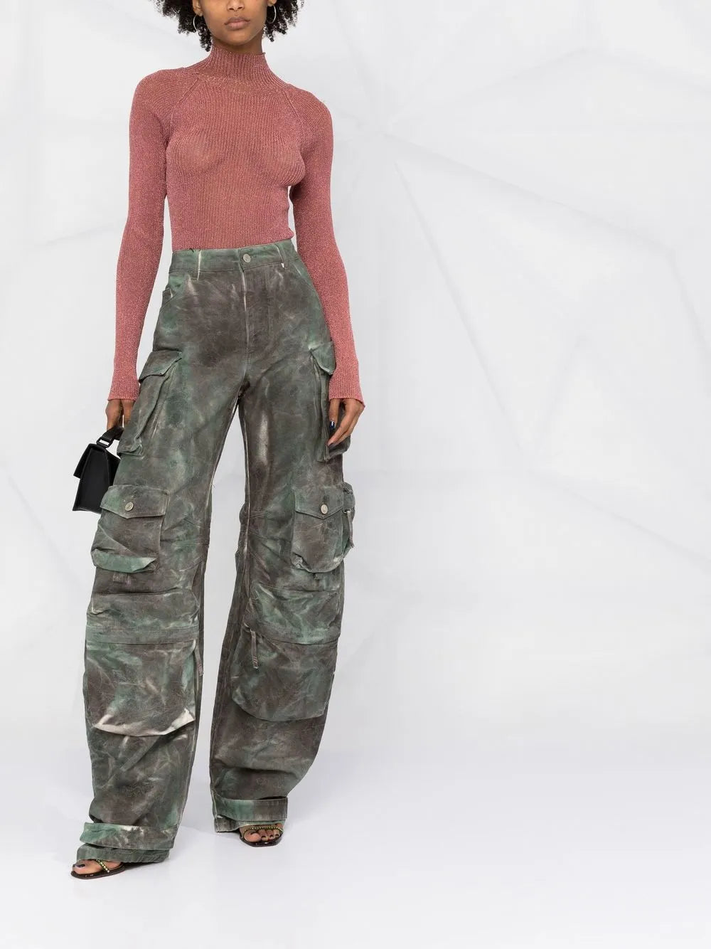 High-Waisted Palazzo Cargo Trousers